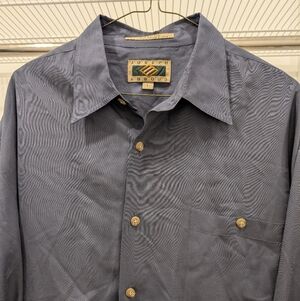 Joseph Abboud Navy Silk Button Down Shirt